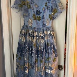 Canterbury Floral Embroidered Blue Dress